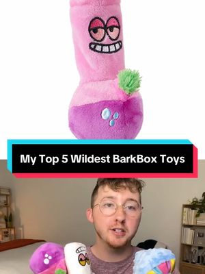 A post by @weratedogs on TikTok caption: My Top 5 Wildest BarkBox Toys! #weratedogs 