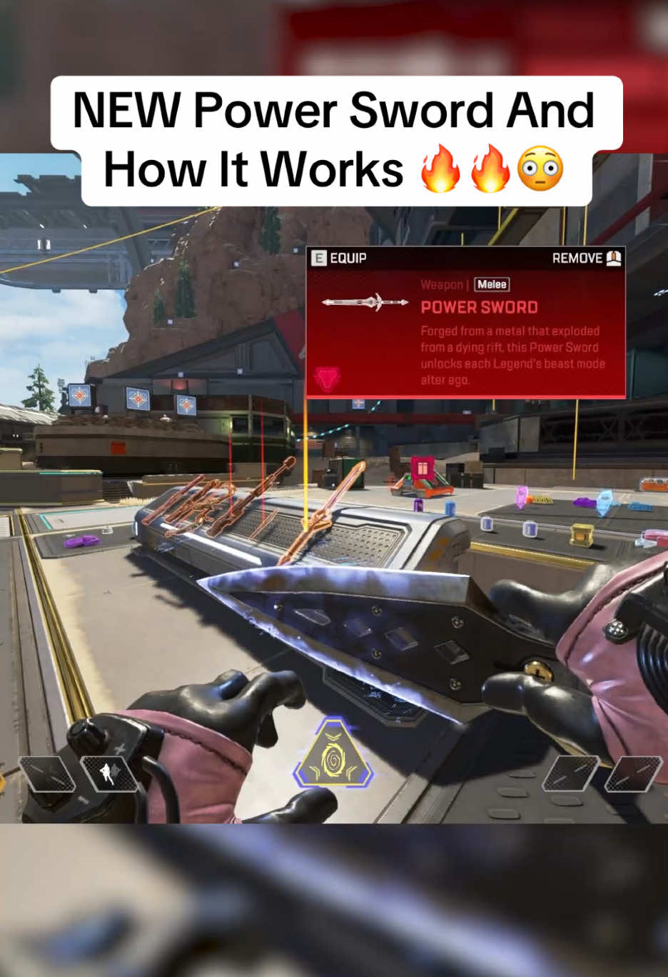 A post by @ketchupnewsapex on TikTok caption: NEW Power Sword And How It Works 🔥🔥😳#apexlegends 