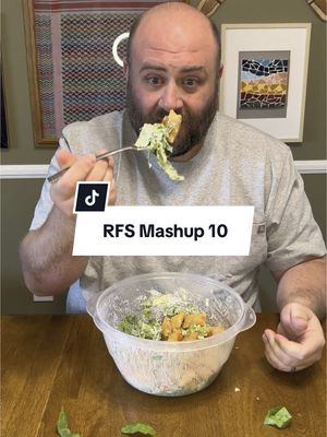 A post by @imjermee on TikTok caption: Roll for Salad Mashup 11. Today didn’t feel like a day to follow the rules so I’m going rogue. #rollforsalad #mashup #caesarsalad  #pizzapocket #pizzarolls 
