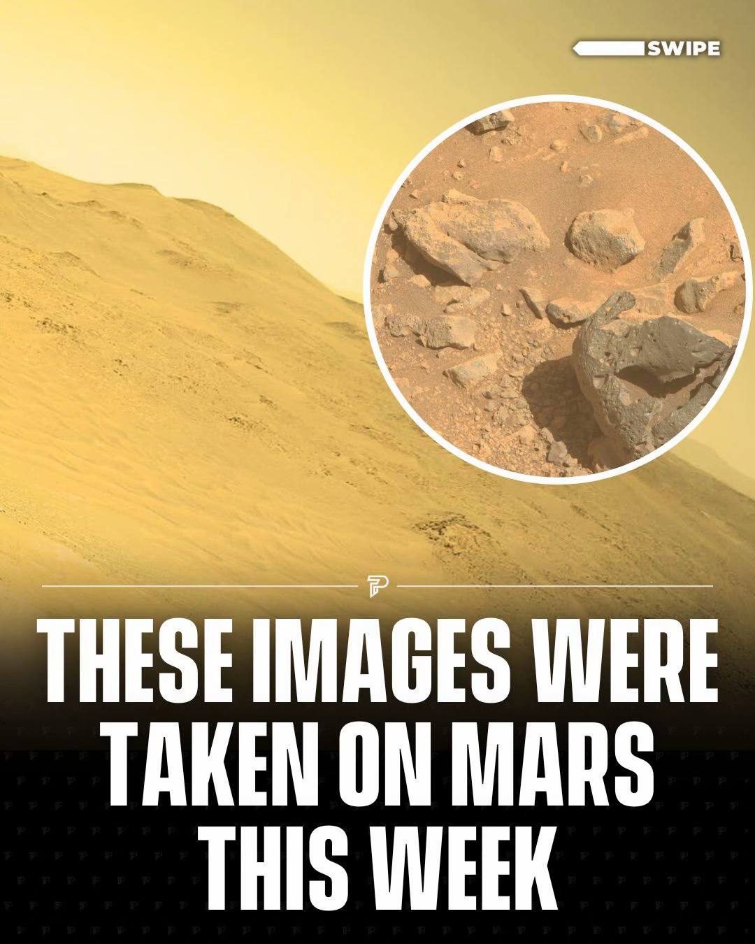 A post by @pubity on TikTok caption: NASA’s Mars Perseverance Rover captured these images on March 23, 2025, providing fresh visuals of the Martian surface as part of its ongoing exploration mission. (📸: NASA) #RoadTo18Million #Pubity 