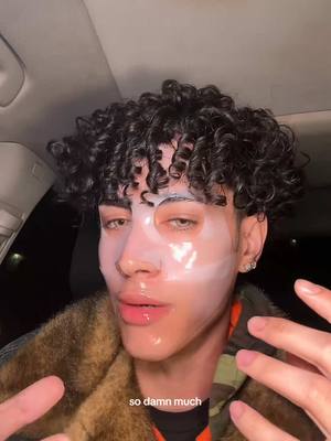A post by @giofilmedthis on TikTok caption: she cheated. i stole her face mask. my skin look gorgeous 🫶🏼  #grwm #makeup #SkinCare #datenight 