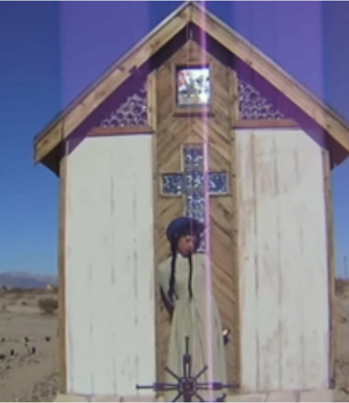A post by @anisha_o4699 on TikTok caption: Lonesome desert chapel #fyp 