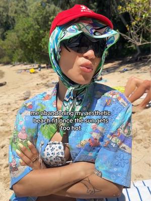 A post by @mylifeaseva on TikTok caption: Once that sun starts hitting too hard I’m wearing whatever i packed in my tote bag on my head 🧐🌤️ @Carmella Rose 
