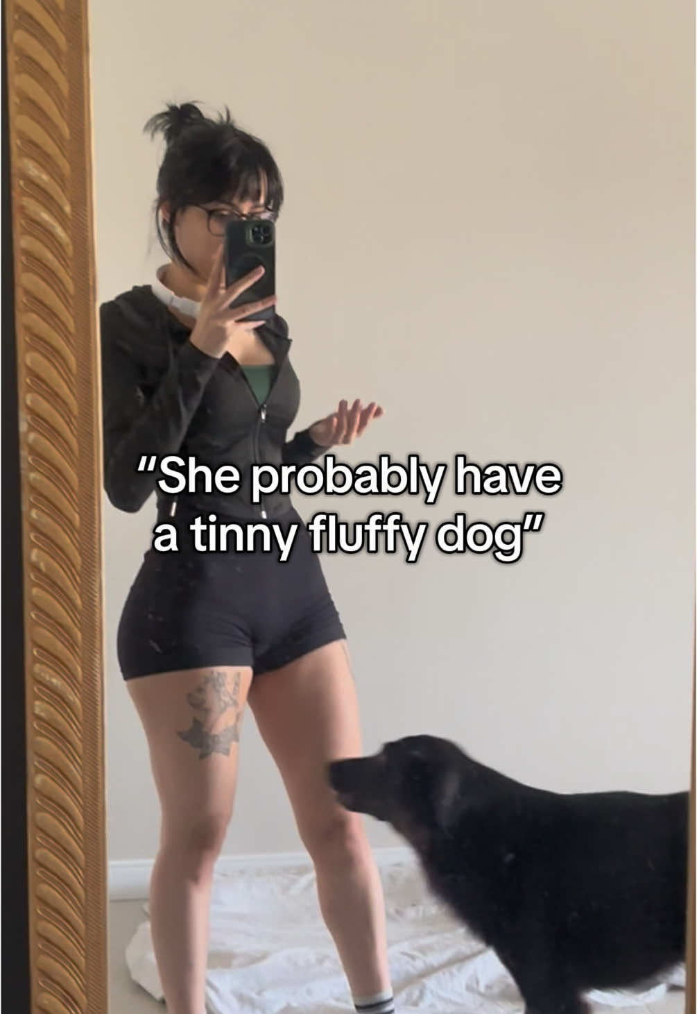 A post by @nickybrum_ on TikTok caption: Not tinny Not fluffy  Not rawrawraw  Just a silly cute baby girl!