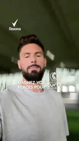 A post by @oliviergiroud on TikTok caption: Jeu-concours Rexona x L'EURO féminin de l'UEFA ! ⚽  Avec Rexona, tente ta chance pour gagner des places pour L'EURO féminin de l'UEFA en achetant un produit Rexona en magasin ! (Valable dans les enseignes participantes du 24 mars au 21 avril) Bonne chance à toi ! @Rexona France 