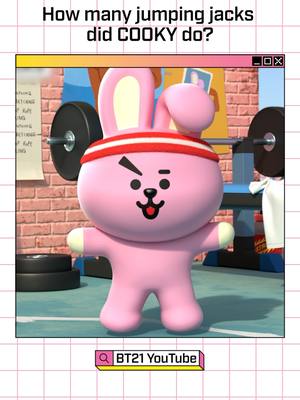 A post by @bt21_official on TikTok caption: Don't you think COOKY could do it all day?🔥 COOKYなら一日中できそうじゃない?🔥 COOKY라면 하루 종일도 할 수 있을 것 같지 않아?🔥 #BT21 #COOKY #AllAboutBT21