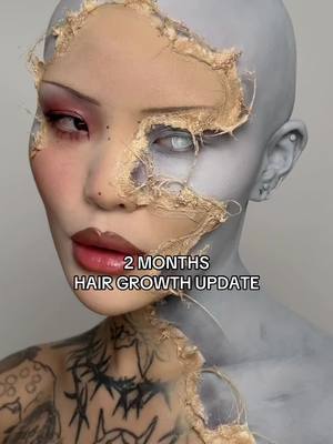 A post by @meicrosoft on TikTok caption: 2 month hair growth update! #hairgrowth #hairjourney #avantgardemakeup 