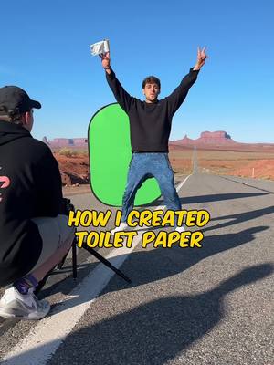 A post by @faffapix on TikTok caption: Pt.1 Behind the scene in this amazing place! Check the result on my profile! 😜 #teamfaffapix #monumentvalley #toiletpaper 