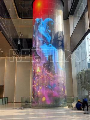 A post by @reefilm_display on TikTok caption: Transcendent Vision, Agile Future  REEFILM LED film screen seamlessly integrates into glass sightseeing elevators, turning every ascent and descent into a visual experience  #glass #ledscreen #reefilm #leddisplay #hottest #transparent #install #ledwall #china #panel #ledfilm 