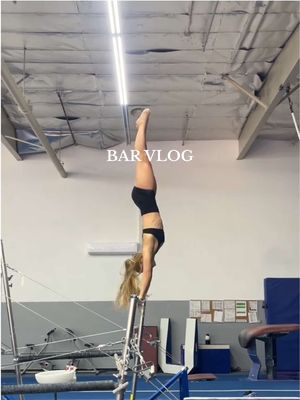 A post by @graciekramer8 on TikTok caption: Let’s get back into the swing of it🤸🏼🤭 So happy to be back !!! #gymnastics #training #vlog #partone #bars #dayinthelife 