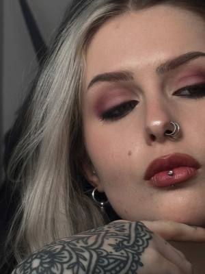 A post by @izzysiim on TikTok caption: Pink Grunge!!! 🌸🖤 Eyeshadow palette @Jolie Beauty  Brown gel liner @joliebeauty Waterline eyeliner @rimmellondon  Mascara @BEAUTY BAY  Lip liner @nyxcosmetics_uk  Highlighter @Benefit Cosmetics UK  Lip balm & blush @Yepoda  #alternativegirl #altmakeup #grungemakeup #grunge #alternativemakeup #altgirl