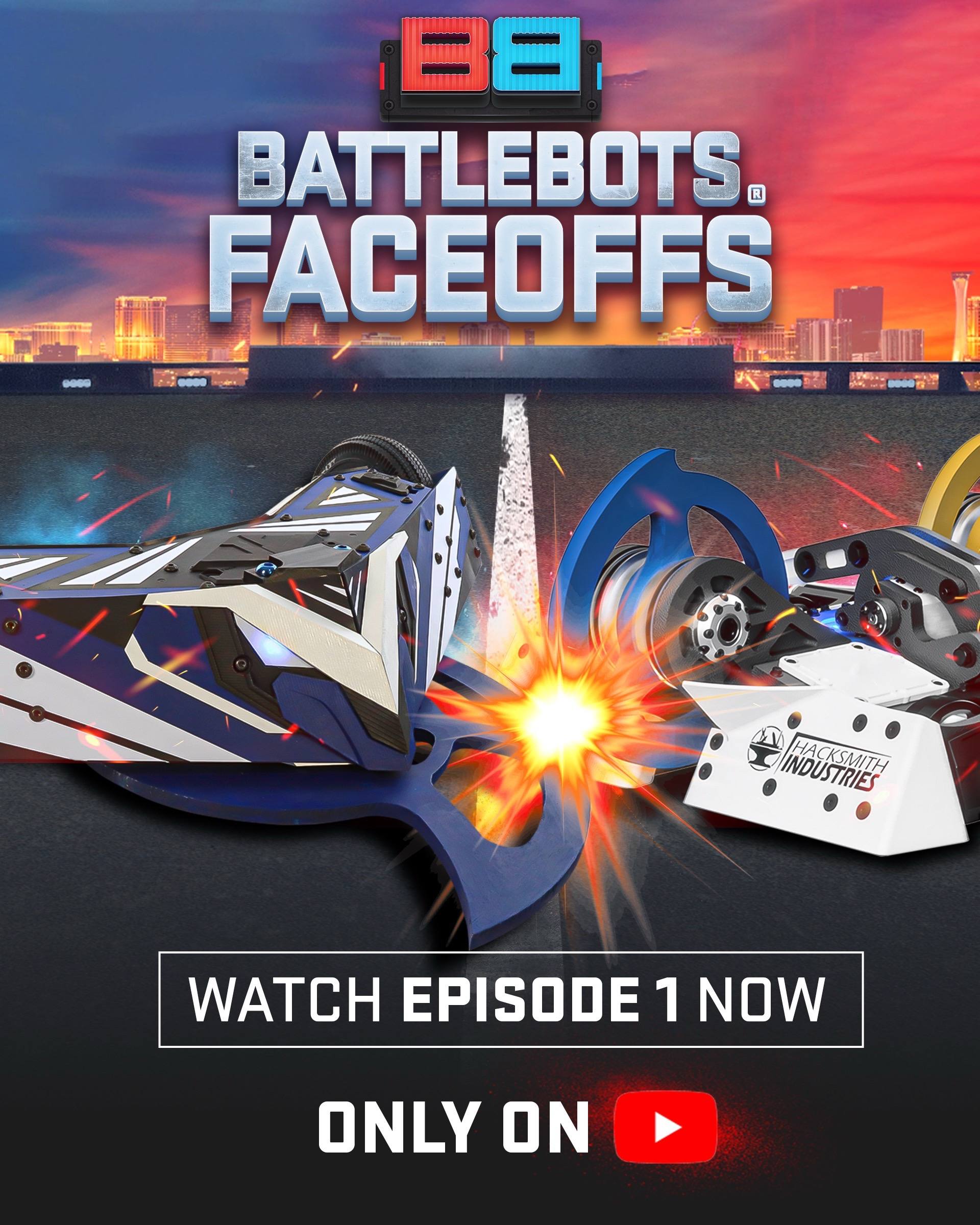 A post by @battlebots on TikTok caption: Four incredible bots enter the arena: 💥 HyperShock 💀 Tombstone ⚙️ Valkyrie 🚀 Orbitron (powered by AI and built by our friends at Hacksmith Industries) They’ll battle it out in a Round Robin tournament, where each bot fights every other bot once—six total fights. And at the end? The bot with the best record takes home the first-ever Giant Washer! Part 1 premieres TODAY—watch it now: 👉 Watch here: https://youtu.be/RiMyb4D4bPY This is just the beginning! Part 2 drops Thursday, April 3, and there’s so much more to come. BattleBots FaceOffs is self-produced by BattleBots and made possible by the passion and support of our incredible fans, bot builders, and sponsors. Don’t miss a moment—subscribe to our YouTube channel (it’s FREE!) and be part of this new era of BattleBots. #BattleBots #FaceOffs #GiantWasher #HyperShock #Tombstone #Valkyrie #Orbitron #Hacksmith #RoboticCombat #WatchNow