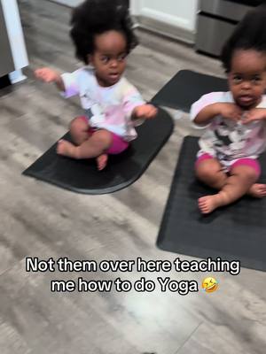 A post by @tuckertribelive on TikTok caption: Yoga baddies #fyp #explore #Tuckertwins #sahm #yoga 