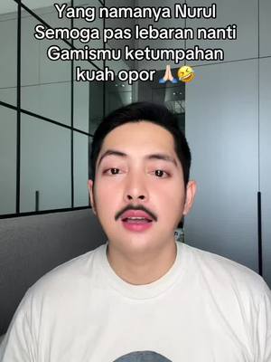 A post by @adi.syahreza on TikTok caption: Maaf ya Nurul 🙏🏻🤣 #AdiSyahreza #lebaran2025 #serunyalebaran #AdiLovers #ViralDiTikTok #fyp #filterkumis #efekkumis #mustache #kumis 