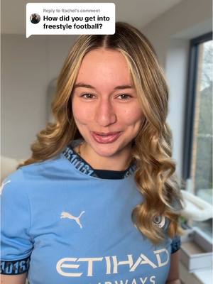 A post by @lia.lewis on TikTok caption: Replying to @Rachel The full story of how I got into freestyle football 💕 #freestylefootball #girlssoccer #womensfootball 