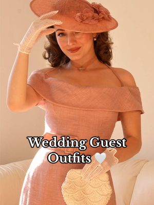 A post by @s.nova.vintage on TikTok caption: Wedding Guest Dresses! From 1 to 6: which one do you like best? 🙌🏻 My favorites are always with hats 😏  #weddinglooks #weddingguestdress #weddingguest #elegantwedding #oldmoneywedding #1950sdress #vintageglamour #vintageglam #1960s #1960sfashion #oldmoneystyle #vintagehair #1950sstyle #1950sfashion #retrohair #50sstyle #vintagehat #classichollywood #vintageblogger #truevintage #vintagemakeup #vintagevogue #fifties #fiftiesstyle #oldmoneyaesthetic #classystyle #elegantstyle #truevintageootd #vintagehollywood #vintageblog #diorcouture #40shair #retrohair #retrohairstyle 