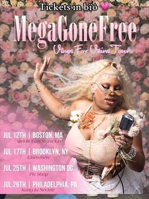 A post by @megagonefree on TikTok caption: I’m taking this show on the road! I can’t wait to scream my songs with you, come meet me irl! Tix in bïö <3🎟️ #liveshow #tour @mackenziesloanephoto 