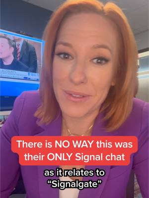 A post by @jenpsaki on TikTok caption: Adding someone by accident to a Signal group chat where you’re discussing “attack plans” is already an enormous screw up. But the important other piece from these screenshots in Jeffrey Goldberg’s reporting is that, given no one in the chat raised ANY concerns about people discussing national security matters via group chat, it’s safe to assume many more of these group chats occurred!  #msnbc #signalgate #petehegseth #trump 