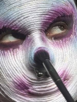 A post by @motherof.hades on TikTok caption: HAD TO DO THIS! definitely not easy to work with but such a genius idea IB: @Anna👩🏼‍🎨 @Makeup A Murder, INC. @Ask & Embla #motherofhades #facepiercings #foryou #fyp #trending #yarnmakeup #woolmakeup #creativemakeup #spfxmakeup #yarnface 