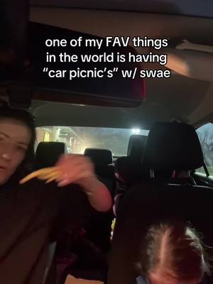 A post by @lewwni on TikTok caption: no, I did not get ketchup on my sweatshirt….but yeah there’s not much better than getting some greasy fast food w/ ur bestie, findin a good spot to park, some good tunes and some good gossip. #fyp 