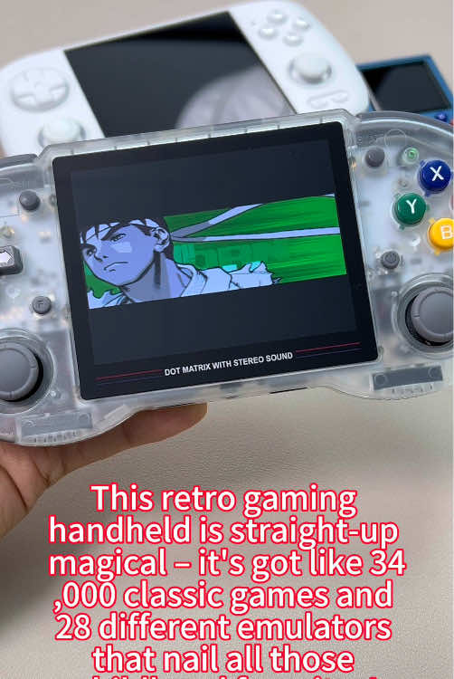 A post by @anbernic_official_usa on TikTok caption: Anbernic RG353PS gaming console!one of my favorite gaming console #anbernic #gametiktok #emulation #retrogaming #gaminglife #videogames #Gaming #handheldgaming #retroconsole #fyp #tiktokshopspringglowup 
