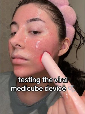 A post by @mari4eliana on TikTok caption: Sensitive & Rosacea skin? No worries! #medicubepartner #medicube #glassglowskin #pinkskincare #glassskin #amazonfavorites #amazonmusthaves #skincareroutine  @Medicube Global 
