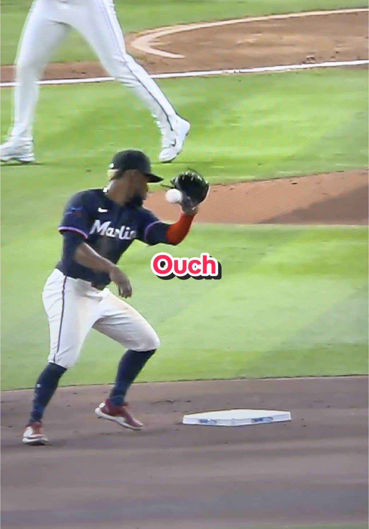 A post by @ on TikTok caption: DAD ALWAYS SAID…….👀⚾️ @Miami Marlins @Pittsburgh Pirates @MLB #Dad #baseball #oops #fyp #mlb #blooper @Brice Turang won’t comment! 😂😂😂