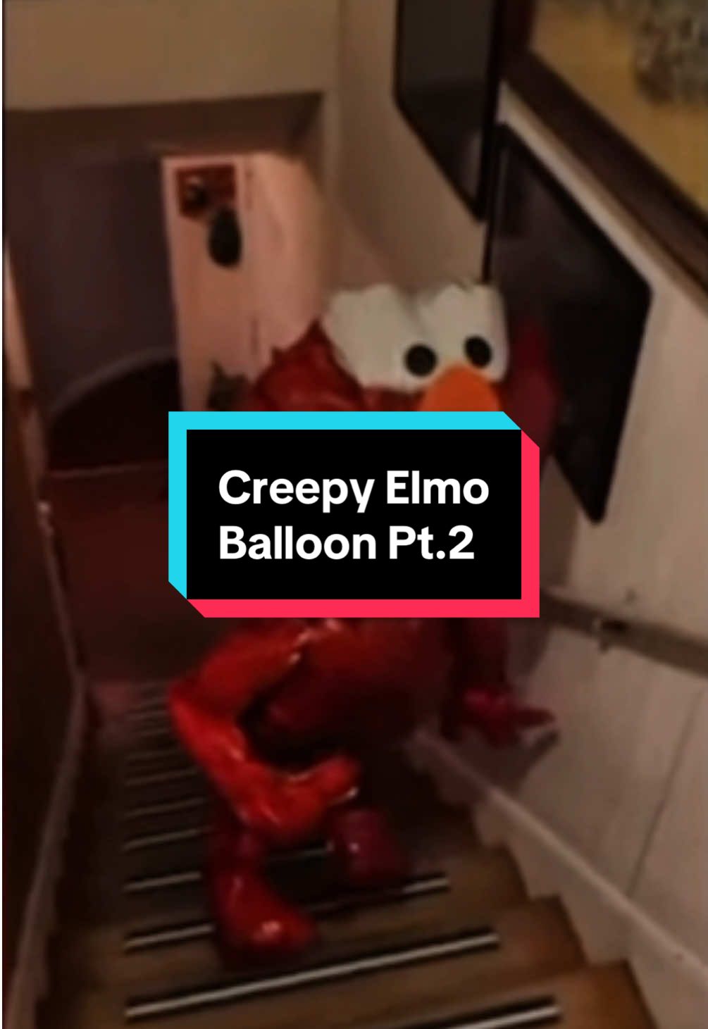 A post by @coinflipenergy on TikTok caption: Second part of the haunted Elmo balloon #scary #horror #real #paranormal 
