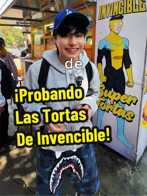 A post by @oscaramau3 on TikTok caption: ¡Ahora si vamos a probar las Famosas Tortas del Invincible! 😤 Vamos a Criticar fuerte esto 😳 @Danyzuco #fyp #humor #tortas #adondeircdmx #invincible #otakulife #comidamexicana #comida #amazon 