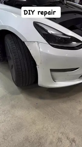 A post by @luxury.car.repair on TikTok caption: 10/10 for effort 😂😂 • #tesla #teslamodel3 #luxurycarrepair #bodyshoplife #autobody #bodyshop #panelbeater #collision #autobodyshop #autobodyshop #autobodyrepair 
