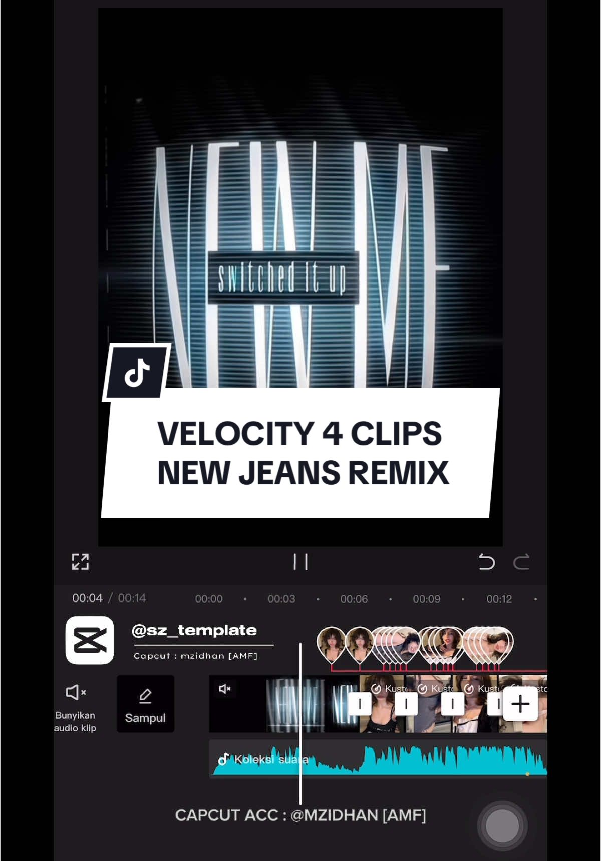 A post by @sz_template on TikTok caption: #CapCut New Jeans Remix 🔥🤩 | #newjeans #velocity #capcutvelocity #slowmo #trendingvideo #templatecapcut #fyp #sz_template 