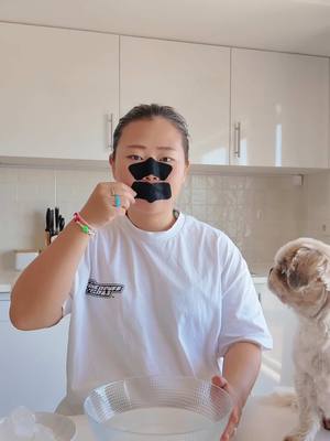 A post by @daniverdari on TikTok caption: My daily ice water facial with ice cubes 🧊—plus a DIZZY DIZZY effect. LOL, my dog looks like the OIA cat in this version, haha! #klingai #dizzydizzy #klingeffect 