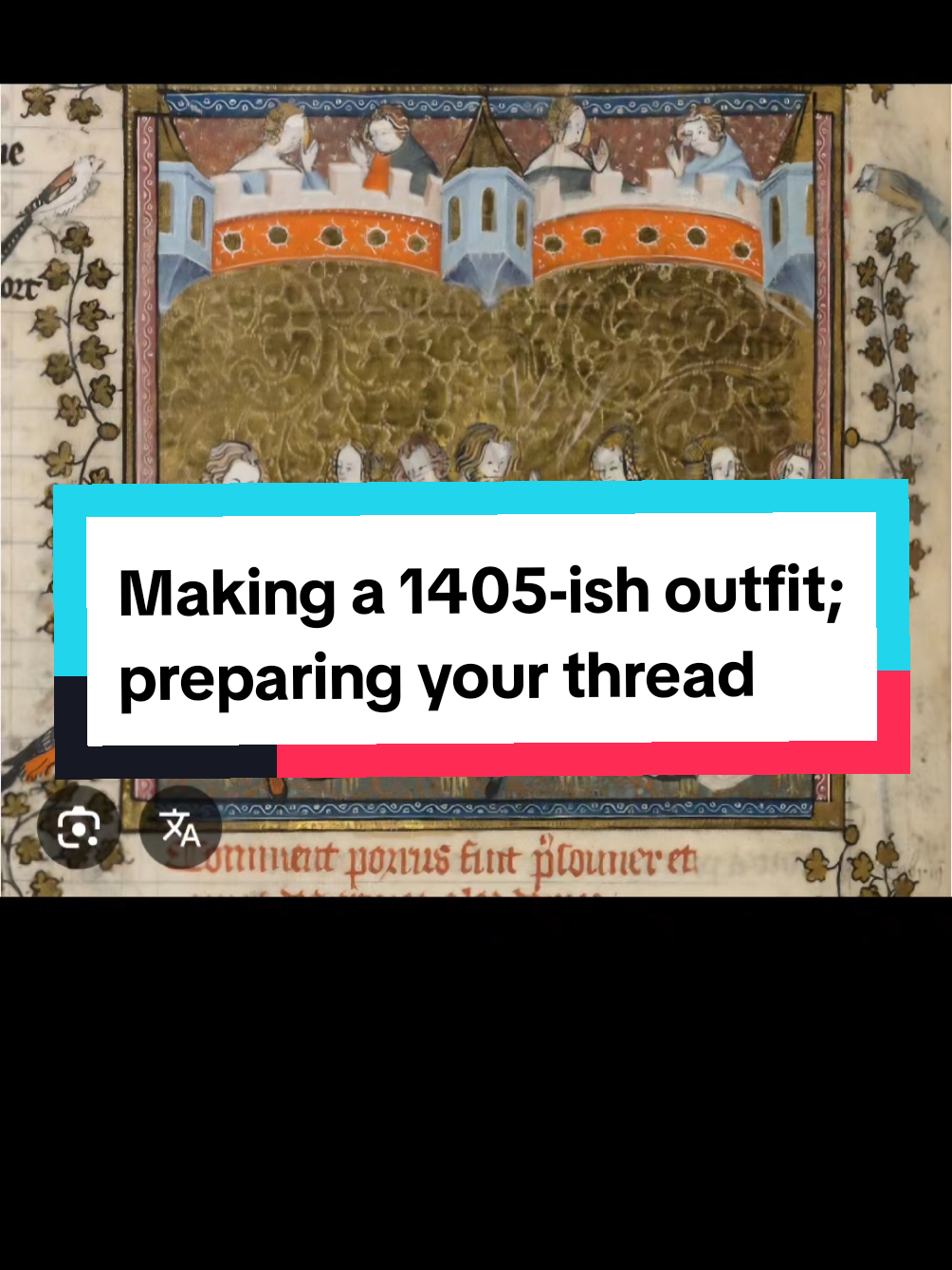 A post by @magpie6493 on TikTok caption: Decided I do like the sound of my own voice after all. all jokes aside I'm finding I prefer the way this sounds over the added voice effects earlier. but hey I'll figure everything out as I go as long as I try. very excited to finally get to the actual sewing of the seams part since that's my favorite part. Hope all of you are having a nice day despite everything going on latley.  #history #historicalreenactment #medieval #medievaltiktok #wip 