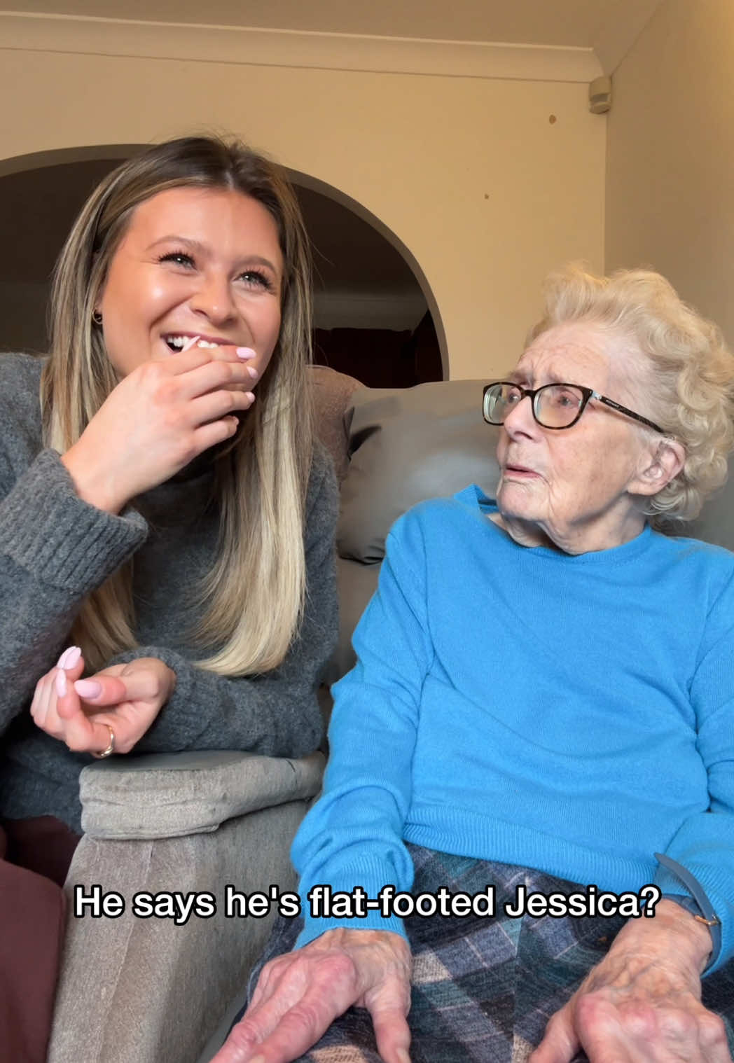 A post by @jessandnorma on TikTok caption: I’ve been keeping a secret from Nan 🤫 