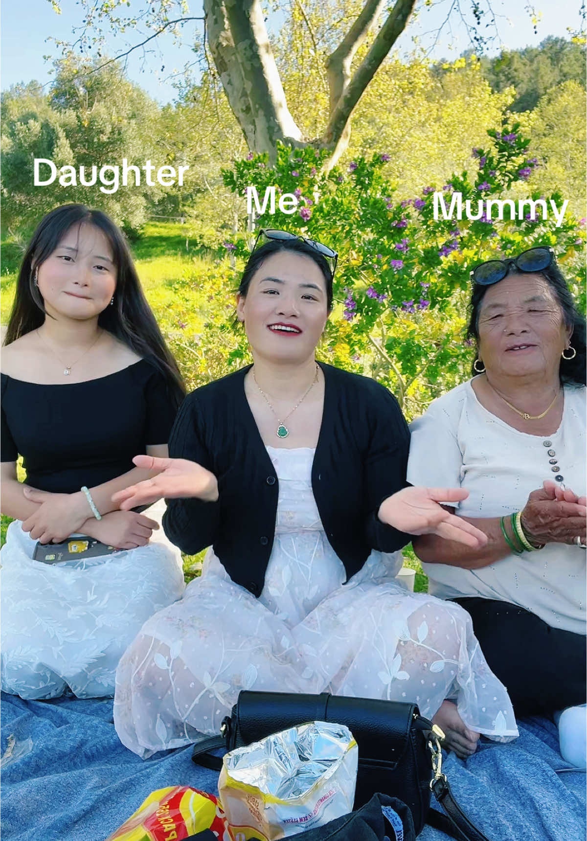 A post by @magarneemanu on TikTok caption: "Three generation of love", the perfect trio...#fyp #foryoupage❤️❤️ #portugal🇵🇹 #nepalitiktok #momdaughter #enjoyinglife #setubal @salinamagar1114 