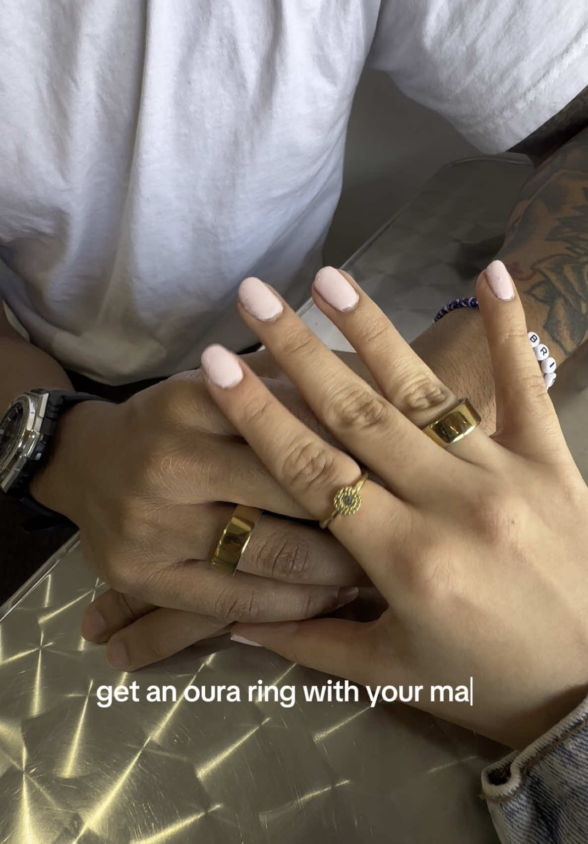 A post by @brianarxdriguez on TikTok caption: It’s so fun to try to beat eachothers score and it’s a placeholder for the real ring 😉💍 #ouraring 