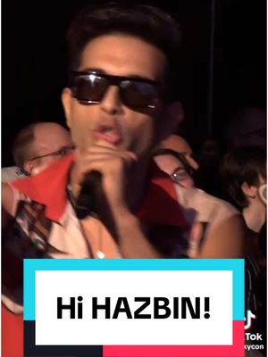 A post by @brandonrogers on TikTok caption: Crashing a #HazbinHotel panel, and I’ll do it again! 