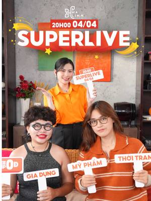 A post by @halinhofficial on TikTok caption: SUPER LIVE 20H 4/4: Đại Lễ Dân Tộc - Chốt đơn thần tốc! #halinhofficial  #44 #superlive #livestream #vohalinh #trending 