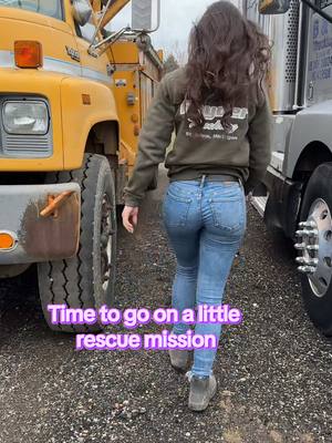 A post by @maryyycarol on TikTok caption: Tie ur trailers down folks, there’s another storm coming Wednesday😅 #gmc #trailer #recovery #boomtruck #gmctruck #oops #storm #trucktok 