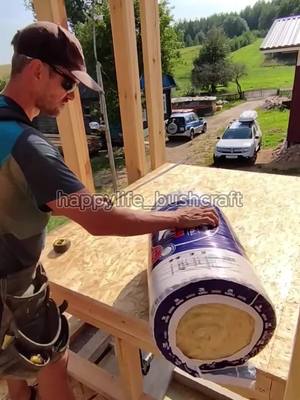 A post by @happylife_bushcraft on TikTok caption: Guest House DIY - Part 4 #build #building #builder #buildingahouse #cabin #logcabin #bushcraft #woodenhouse #viralvideo #fyp