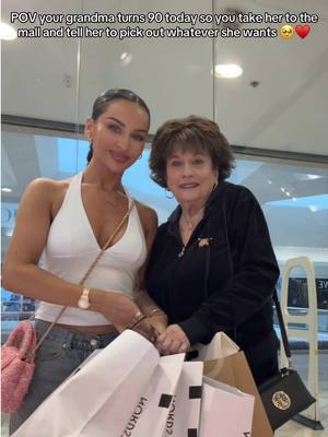 A post by @carlibybel on TikTok caption: She’s just a girl 🥹🥹🥹 happy birthday to my beautiful, special Grammy! 90 has truly never looked this good!!! So much fun getting to spend the day spoiling you!!!! 🤩🥰 I feel so blessed to have you in my life, not just as my grandma, but as someone who has always shown me the true meaning of love and grace. Your stories, your laughter, and the way you make everyone around you feel so loved are just a few of the countless reasons why you are the BEST. You are a true treasure, and I hope this special day is filled with as much joy as you bring to everyone around you!!!! Here's to a million more memories together! Love you to infinity✨