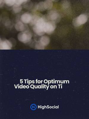 A post by @highsocial_ on TikTok caption: Want crystal-clear TikToks? Avoid blurry videos with these pro tips: ✅ Use the right dimensions (1080x1920) 📁 Upload in the best file format (MP4 or MOV) ⚙️ Adjust video settings for top quality 📴 Turn off Data Saver mode 🗑️ Free up storage for smooth performance Boost your engagement with sharp, eye-catching content! Need an extra push? HighSocial has your back! Click the link in bio! #ClearVideos #ContentCreator #SocialMediaSuccess #TikTokGrowth #EngagementBoost #VideoQuality #CreatorSupport #TikTokMarketing #HighSocial
