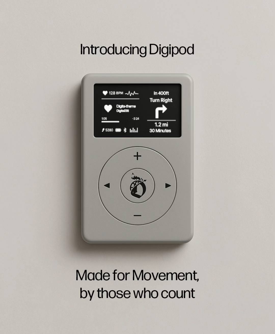 A post by @digits238 on TikTok caption: Because motion needs music. No skips. No distractions. Pure high quality music, state of the art athletic tracking, and gps wayfinding engineered for the streets. We count, they don’t - #digipod #digits #aprilfools