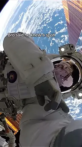 A post by @spacemanedu on TikTok caption: Bro always has the best spots 🤯 #space #fyp #viral #spacemanedu #astonaut #flatearth 