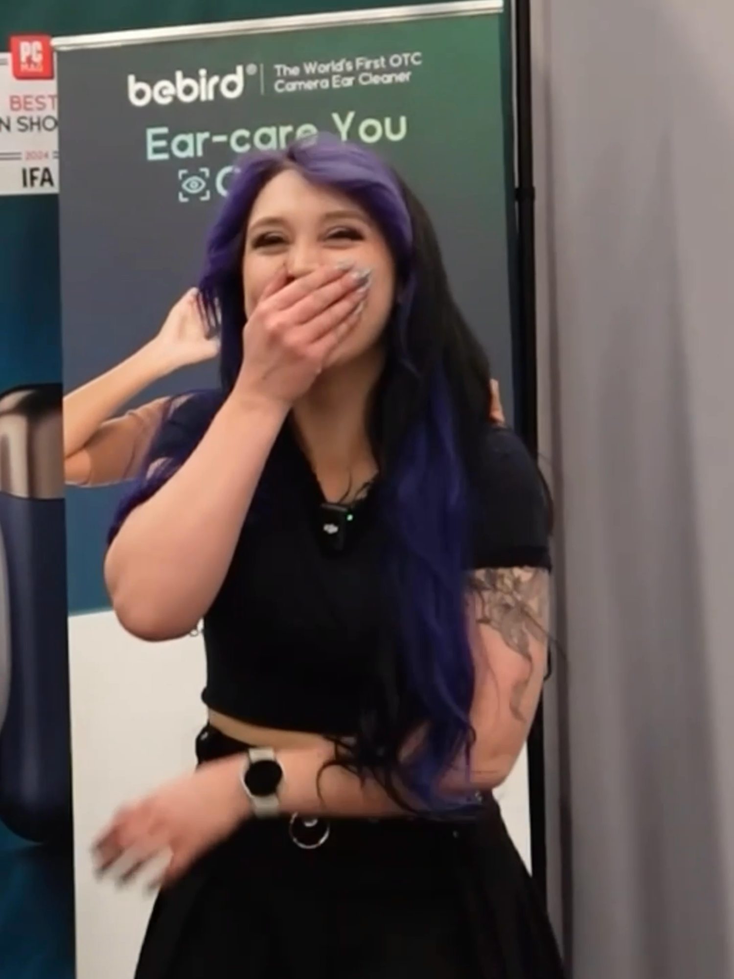 A post by @itsqueenmanda on TikTok caption: Thank you @bebird_global for helping me hear my roasts better 👂🔥 Check out BeBird and use code 'Manda20' at checkout 🐥 #ad #earwax #earcleaning #gamergirl #twitchstreamer #sxsw