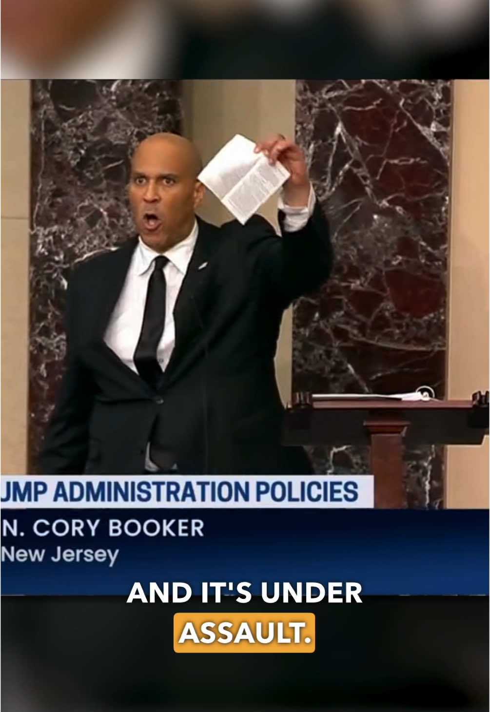 A post by @garrisonhayes on TikTok caption: It’s official. Senator @Cory Booker just broke the record for the longest filibuster speech in American history. He surpassed the late Senator Strom Thurmond and in the process, performed a kind of historical alchemy: claiming a record that was once defined by bigotry, and remaking it in the image of inclusion. Powerful.