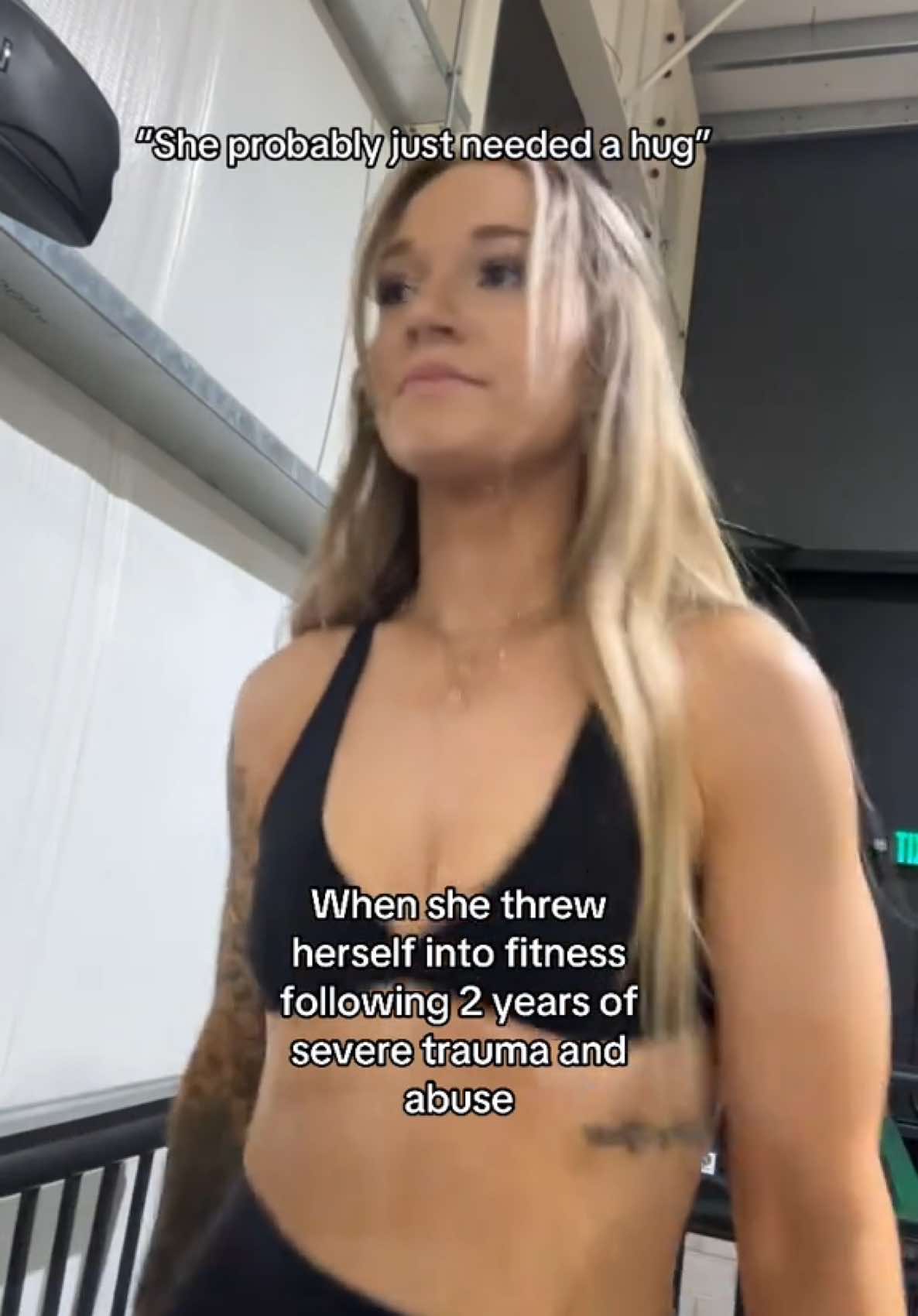 A post by @jade.christen on TikTok caption: Therapy probably would have worked better 🙃 #gymtherapy #ptsd #traumahealing #MentalHealthAwareness #gymtok #foryoupage #gymgirls #abuseisnotlove 