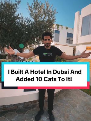 A post by @nasdaily on TikTok caption: I built a Hotel in Dubai and added 10 cats to it! come stay at @Nas House 