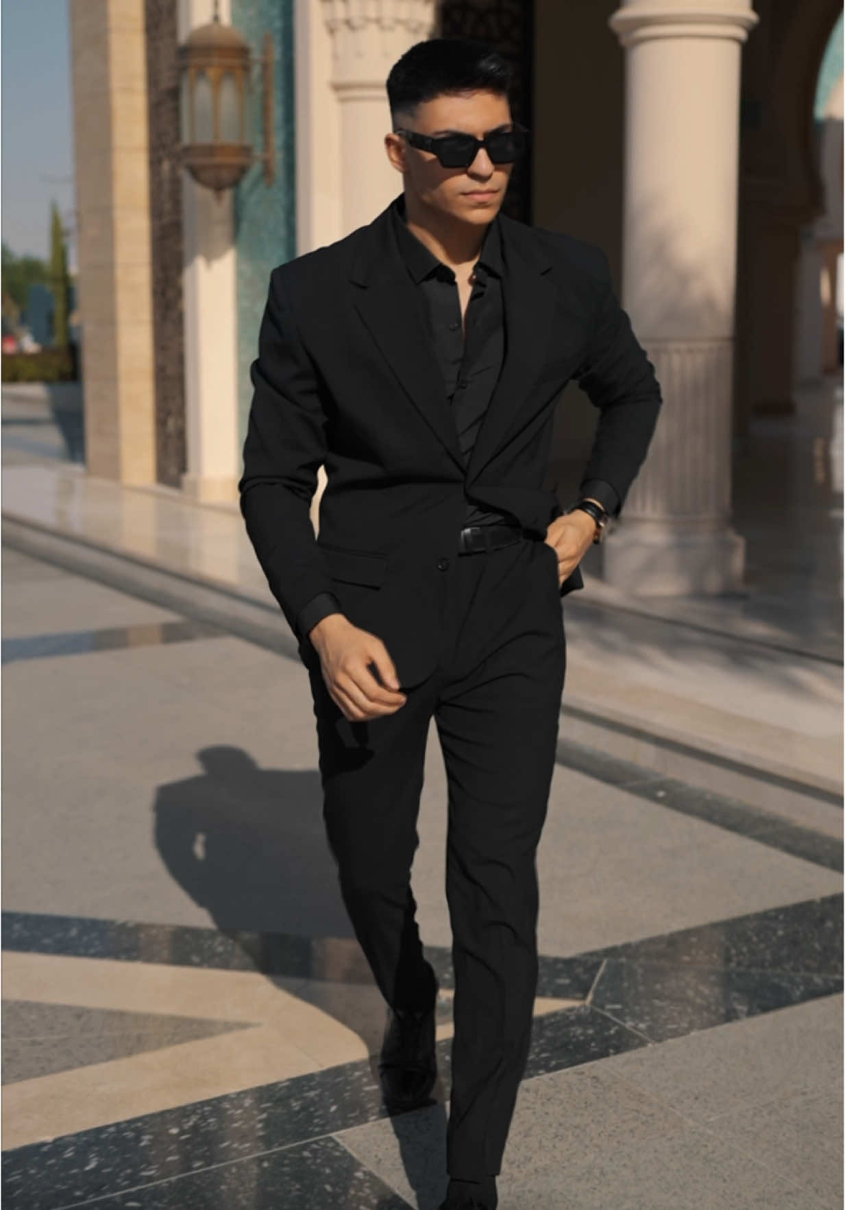 A post by @moazz_morgan on TikTok caption: Suit🔥from: @Voghion_official  luse code (m8) to get 10€ off on orders over 10.1 €!) 21766000 Link in bio https://voghion-affiliate.onelink.me/BiB7/moazz #mensfashion #voghion #style #outfit 