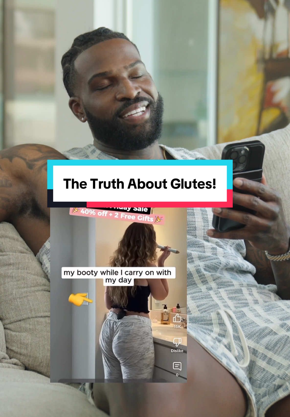 A post by @devinfitofficial on TikTok caption: Listen fam, Stop trying to skip the work! Your glutes is a muscle group just like any other muscle group. You have to train it & feed it in order for it to grow. That means both your training and nutrition needs to be on point! If you need help with right strategy to take your results to the next level, I want you to dm the word “Coach”. #builttowin #unlockyourpotential #fatlosscoach #buildmuscle
